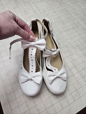 White Bow Chunky Heel Lolita Mary Janes